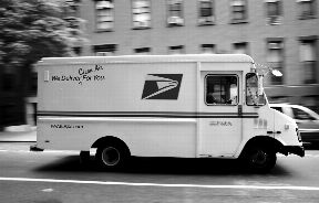 image of a postal service alternative fuel vehicle