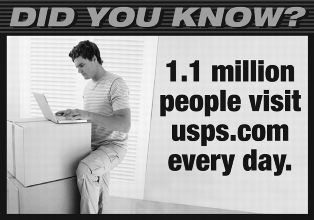 did you know? 1.1 million people visit usps.com every day.