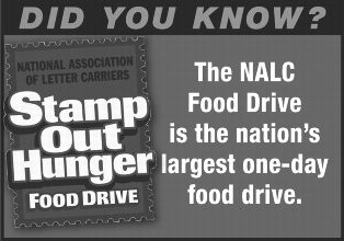 did you know? tha NALC food drive is the nation's largest one-day food drive.