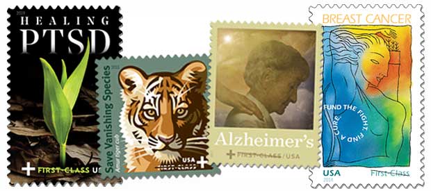 Collage of semipostal stamps