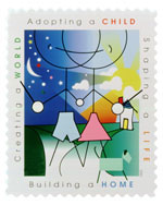 stamp art featuring adoption