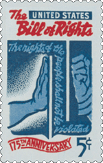 stamp art featuring the Bill of Rights