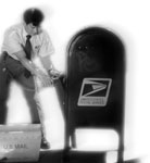 United States Postal Service mail carrier and mailbox