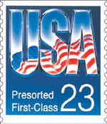 stamp art featuring the US Flag