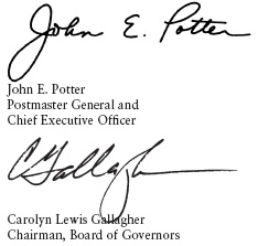 Potter and Gallagher's signatures