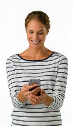 Woman using a cell phone.