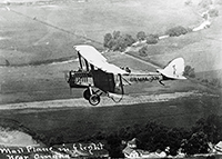 Pilot Slim Lewis over Iowa, 1925